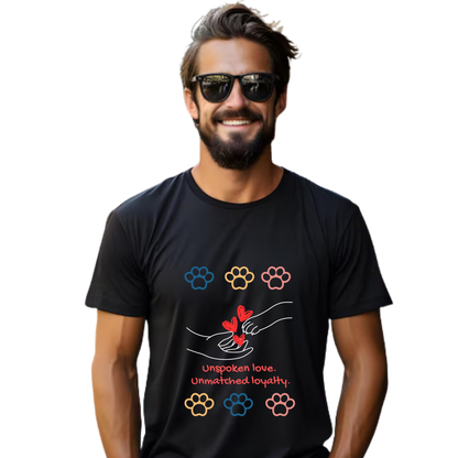 Unisex Printed Cotton T Shirt | Dog Lovers | Round Neck | Half Sleeves|100% Cotton Regular Fit T-Shirt | Women | Men |