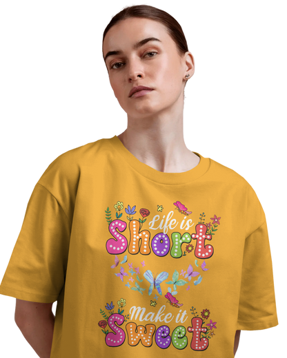 Women Oversize Tee | Printed | 100% Cotton T Shirt | Round Neck | Half Sleeves| Designed by NEOX | Vibrant Colors
