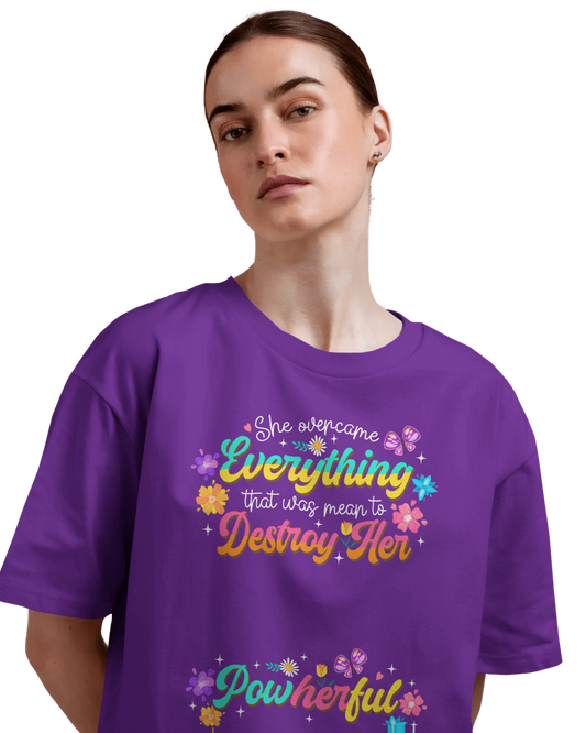 Women Oversize Tee | Printed | 100% Cotton T Shirt | Round Neck | Half Sleeves| Designed by NEOX | Vibrant Colors