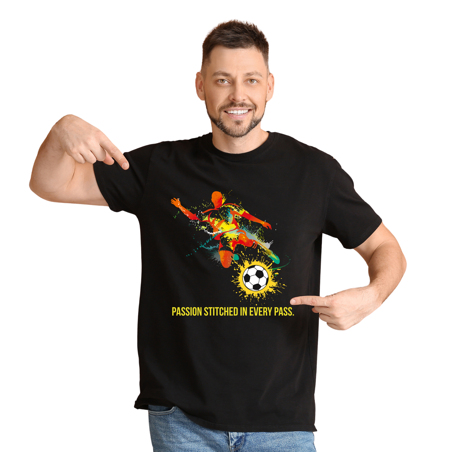 Men’s Printed Cotton T Shirt | Foot Ball |Round Neck | Half Sleeves|100% Cotton | Regular Fit T-Shirt | Teens | Teen Vibes