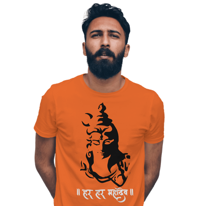 Unisex Printed Cotton T Shirt | Aastha | Round Neck | Half Sleeves|100% Cotton Regular Fit T-Shirt | Women | Men |