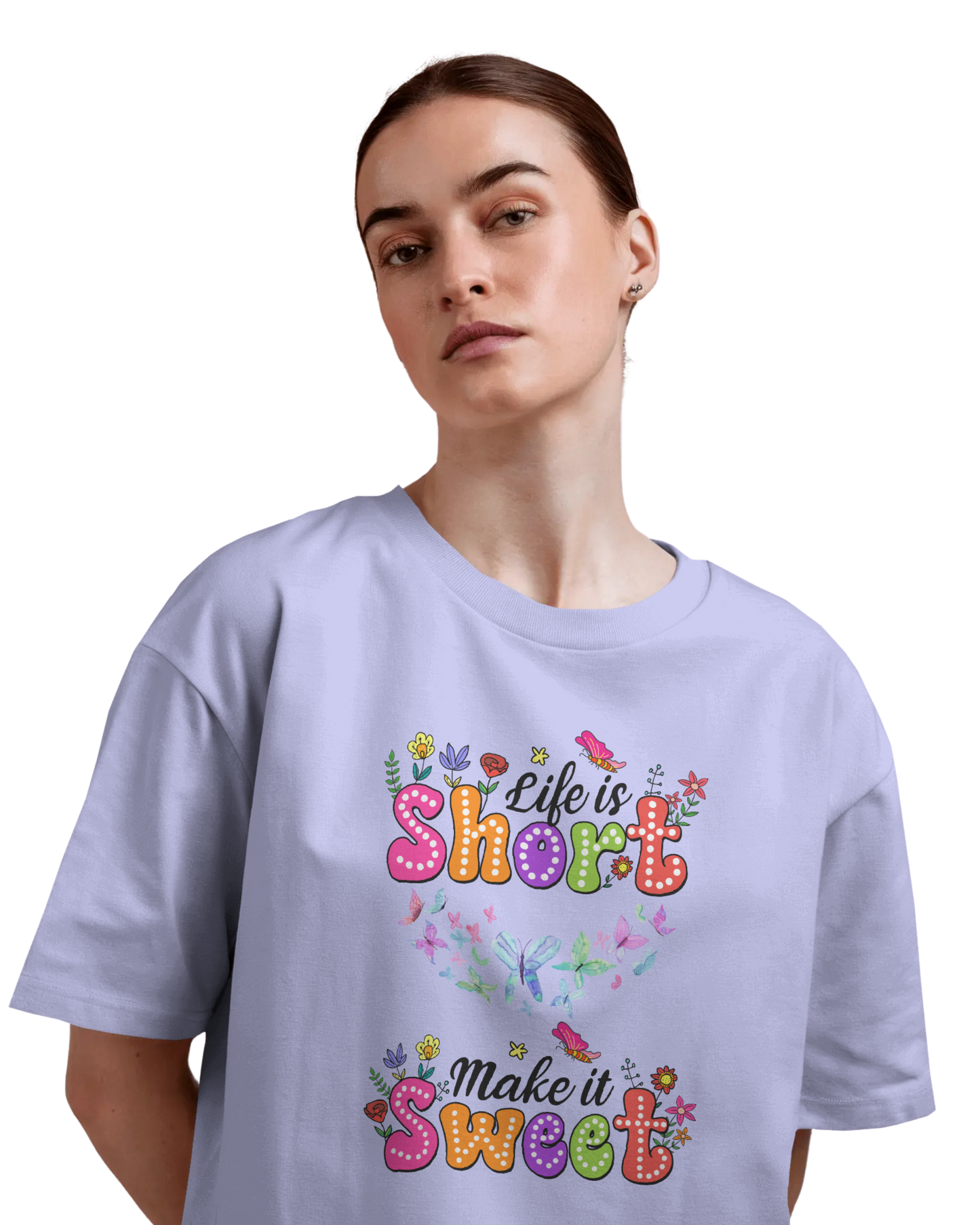 Women Oversize Tee | Printed | 100% Cotton T Shirt | Round Neck | Half Sleeves| Designed by NEOX | Vibrant Colors