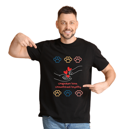 Unisex Printed Cotton T Shirt | Dog Lovers | Round Neck | Half Sleeves|100% Cotton Regular Fit T-Shirt | Women | Men |