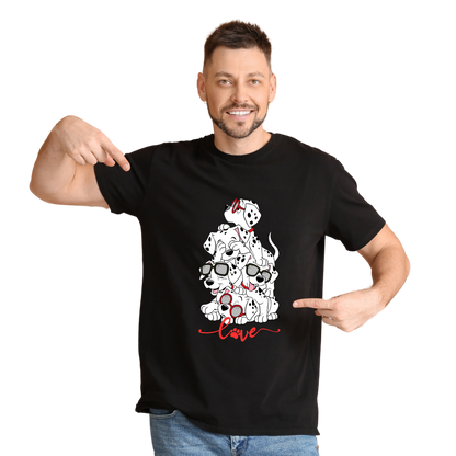 Unisex Printed Cotton T Shirt | Dog Lovers | Round Neck | Half Sleeves|100% Cotton Regular Fit T-Shirt | Women | Men |