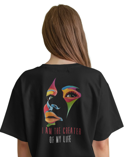 Women Oversize Tee | Printed | 100% Cotton T Shirt | Round Neck | Half Sleeves| Designed by NEOX | Vibrant Colors