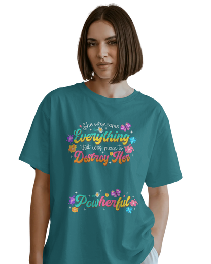 Women Oversize Tee | Printed | 100% Cotton T Shirt | Round Neck | Half Sleeves| Designed by NEOX | Vibrant Colors