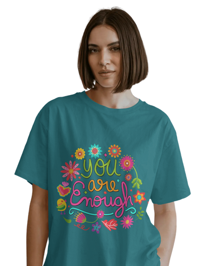 Women Oversize Tee | Printed | 100% Cotton T Shirt | Round Neck | Half Sleeves| Designed by NEOX | Vibrant Colors