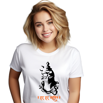 Unisex Printed Cotton T Shirt | Aastha | Round Neck | Half Sleeves|100% Cotton Regular Fit T-Shirt | Women | Men |