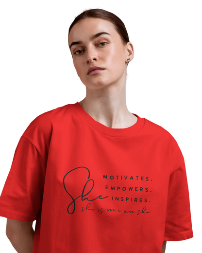 Women Oversize Tee | Printed | 100% Cotton T Shirt | Round Neck | Half Sleeves| Designed by NEOX | Vibrant Colors