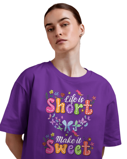Women Oversize Tee | Printed | 100% Cotton T Shirt | Round Neck | Half Sleeves| Designed by NEOX | Vibrant Colors