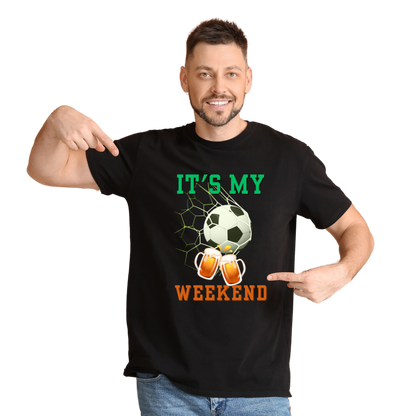 Men’s Printed Cotton T Shirt | Weekend |Round Neck | Half Sleeves|100% Cotton | Regular Fit T-Shirt | Teens | Teen Vibes