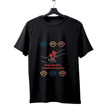 Unisex Printed Cotton T Shirt | Dog Lovers | Round Neck | Half Sleeves|100% Cotton Regular Fit T-Shirt | Women | Men |