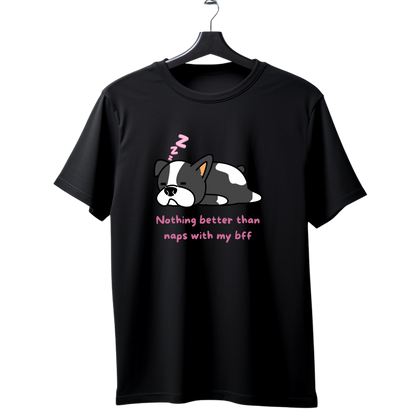 Unisex Printed Cotton T Shirt | Dog Lovers | Round Neck | Half Sleeves|100% Cotton Regular Fit T-Shirt | Women | Men