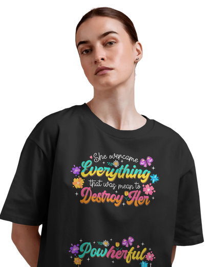 Women Oversize Tee | Printed | 100% Cotton T Shirt | Round Neck | Half Sleeves| Designed by NEOX | Vibrant Colors