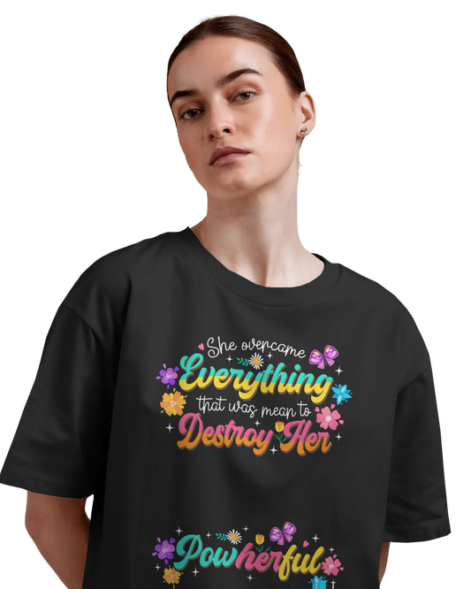 Women Oversize Tee | Printed | 100% Cotton T Shirt | Round Neck | Half Sleeves| Designed by NEOX | Vibrant Colors