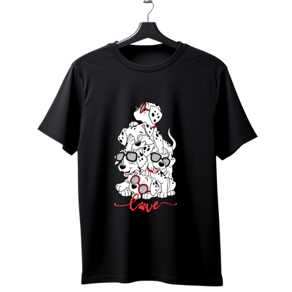 Unisex Printed Cotton T Shirt | Dog Lovers | Round Neck | Half Sleeves|100% Cotton Regular Fit T-Shirt | Women | Men |