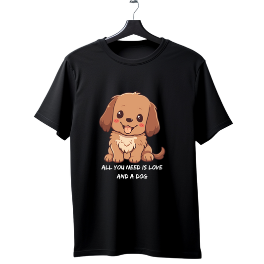 Unisex Printed Cotton T Shirt | Dog Lovers | Round Neck | Half Sleeves|100% Cotton Regular Fit T-Shirt | Women | Men |