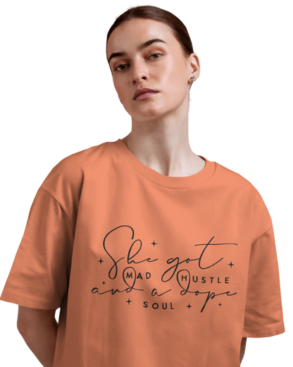 Women Oversize Tee | Printed | 100% Cotton T Shirt | Round Neck | Half Sleeves| Designed by NEOX | Vibrant Colors