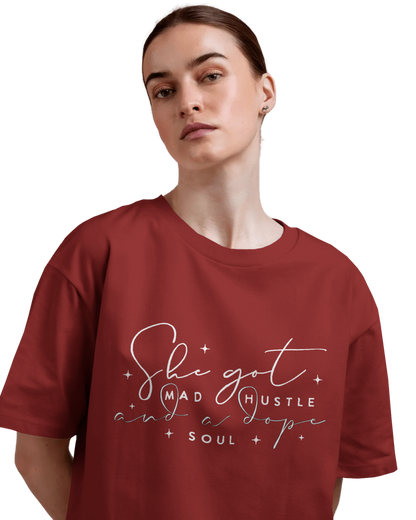 Women Oversize Tee | Printed | 100% Cotton T Shirt | Round Neck | Half Sleeves| Designed by NEOX | Vibrant Colors