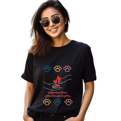 Unisex Printed Cotton T Shirt | Dog Lovers | Round Neck | Half Sleeves|100% Cotton Regular Fit T-Shirt | Women | Men |