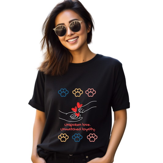 Unisex Printed Cotton T Shirt | Dog Lovers | Round Neck | Half Sleeves|100% Cotton Regular Fit T-Shirt | Women | Men |