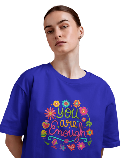 Women Oversize Tee | Printed | 100% Cotton T Shirt | Round Neck | Half Sleeves| Designed by NEOX | Vibrant Colors