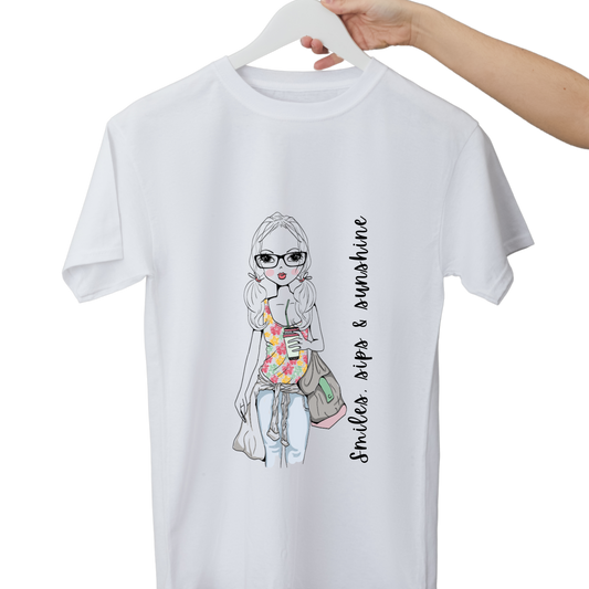 Women Printed Cotton T Shirt | Round Neck | Half Sleeves| 100% Cotton | Regular Fit T-Shirt | Teen | Teen Vibes