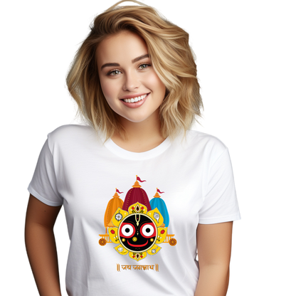 Unisex Printed Cotton T Shirt | Aastha | Round Neck | Half Sleeves|100% Cotton Regular Fit T-Shirt | Women | Men |