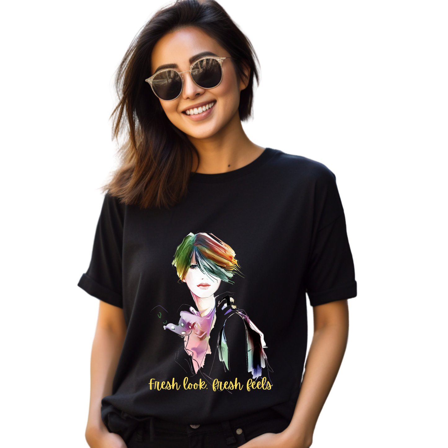 Women Printed Cotton T Shirt | Round Neck | Half Sleeves| 100% Cotton | Regular Fit T-Shirt | Teen | Teen Vibes