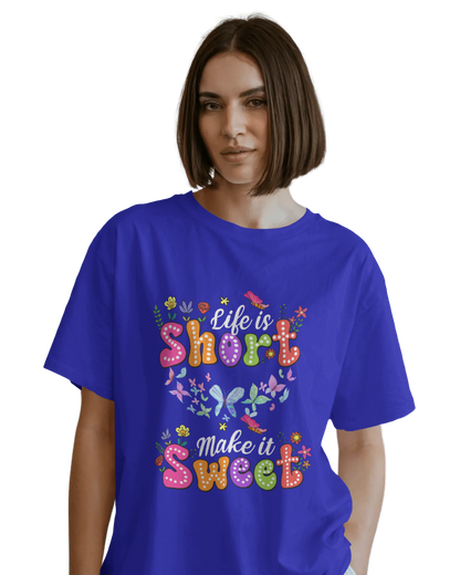 Women Oversize Tee | Printed | 100% Cotton T Shirt | Round Neck | Half Sleeves| Designed by NEOX | Vibrant Colors