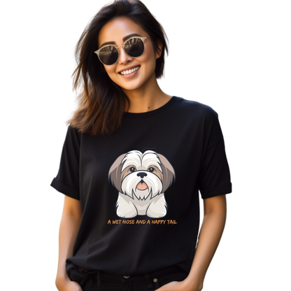 Unisex Printed Cotton T Shirt | Dog Lovers | Round Neck | Half Sleeves|100% Cotton Regular Fit T-Shirt | Women | Men |