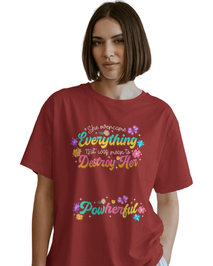 Women Oversize Tee | Printed | 100% Cotton T Shirt | Round Neck | Half Sleeves| Designed by NEOX | Vibrant Colors