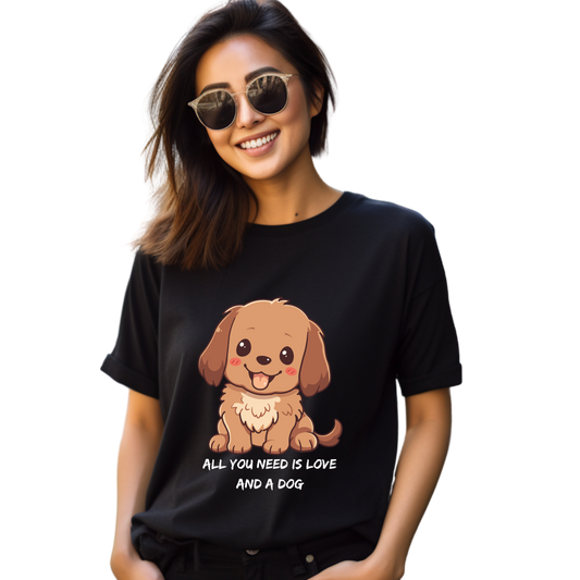 Unisex Printed Cotton T Shirt | Dog Lovers | Round Neck | Half Sleeves|100% Cotton Regular Fit T-Shirt | Women | Men |