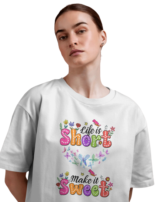 Women Oversize Tee | Printed | 100% Cotton T Shirt | Round Neck | Half Sleeves| Designed by NEOX | Vibrant Colors