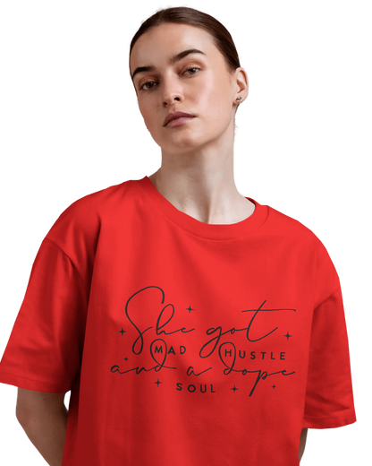 Women Oversize Tee | Printed | 100% Cotton T Shirt | Round Neck | Half Sleeves| Designed by NEOX | Vibrant Colors