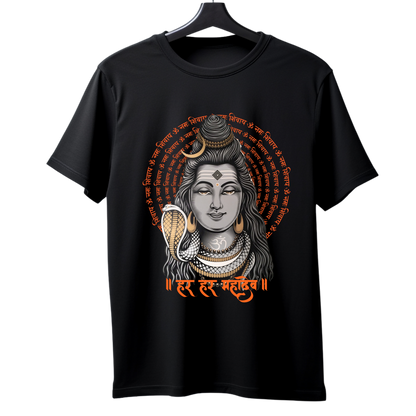 Unisex Printed Cotton T Shirt | Aastha | Round Neck | Half Sleeves|100% Cotton Regular Fit T-Shirt | Women | Men |