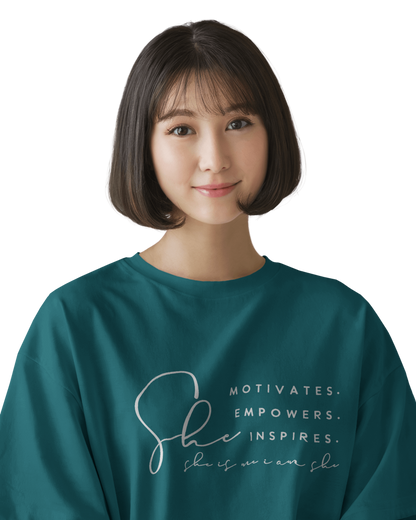 Women Oversize Tee | Printed | 100% Cotton T Shirt | Round Neck | Half Sleeves| Designed by NEOX | Vibrant Colors