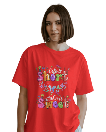 Women Oversize Tee | Printed | 100% Cotton T Shirt | Round Neck | Half Sleeves| Designed by NEOX | Vibrant Colors