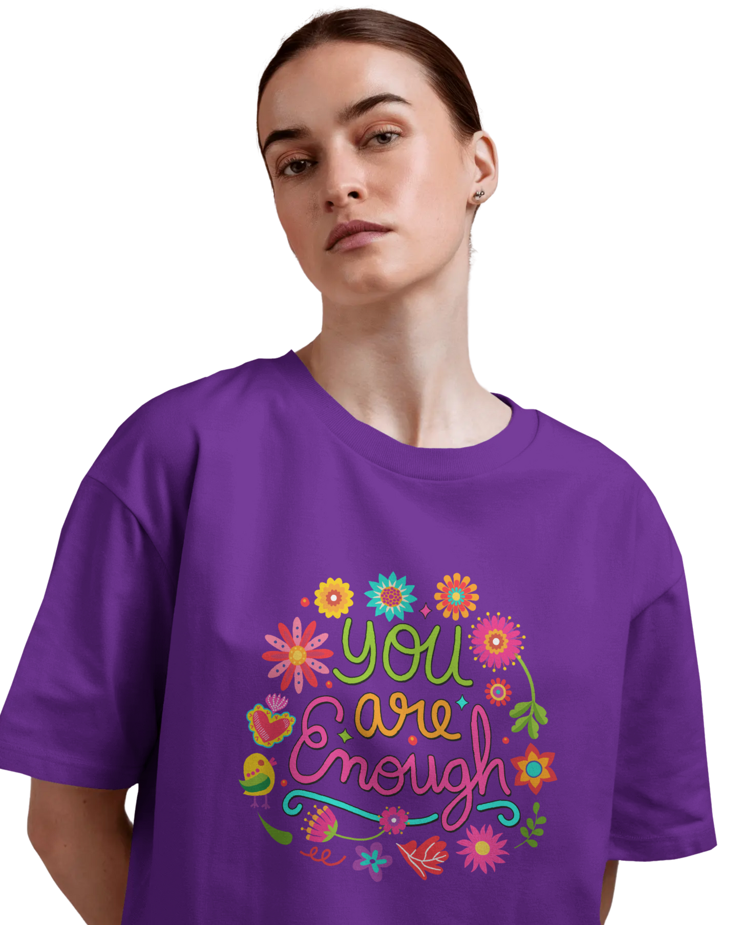 Women Oversize Tee | Printed | 100% Cotton T Shirt | Round Neck | Half Sleeves| Designed by NEOX | Vibrant Colors
