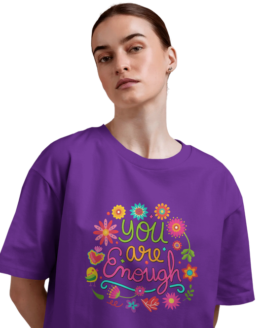 Women Oversize Tee | Printed | 100% Cotton T Shirt | Round Neck | Half Sleeves| Designed by NEOX | Vibrant Colors