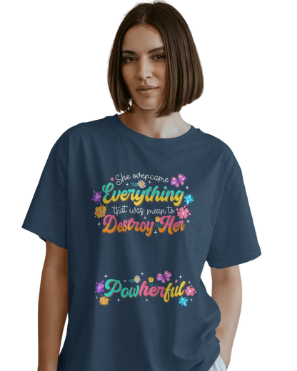 Women Oversize Tee | Printed | 100% Cotton T Shirt | Round Neck | Half Sleeves| Designed by NEOX | Vibrant Colors