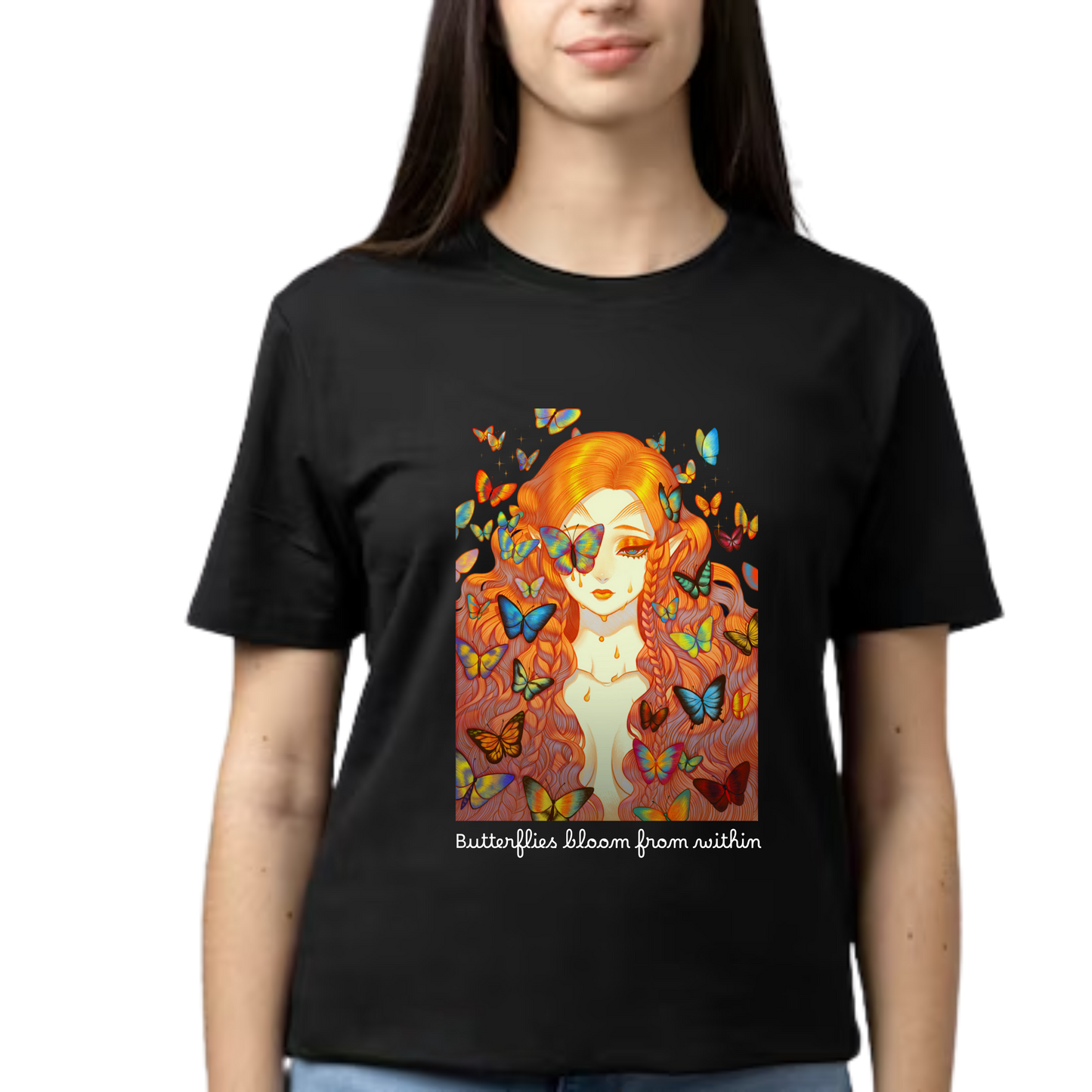 Women Printed Cotton T Shirt | Round Neck | Half Sleeves| 100% Cotton | Regular Fit T-Shirt | Teen | Teen Vibes