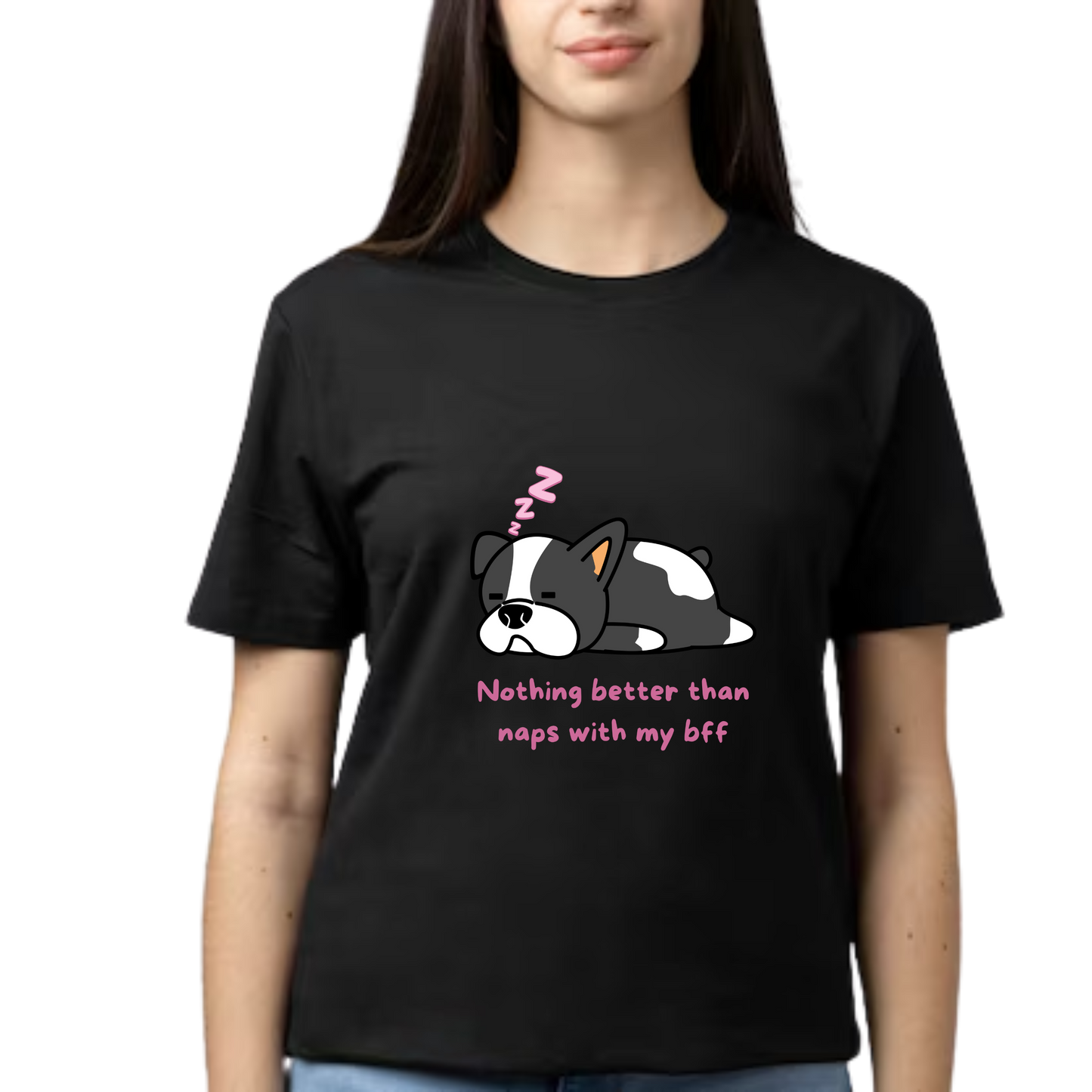 Unisex Printed Cotton T Shirt | Dog Lovers | Round Neck | Half Sleeves|100% Cotton Regular Fit T-Shirt | Women | Men