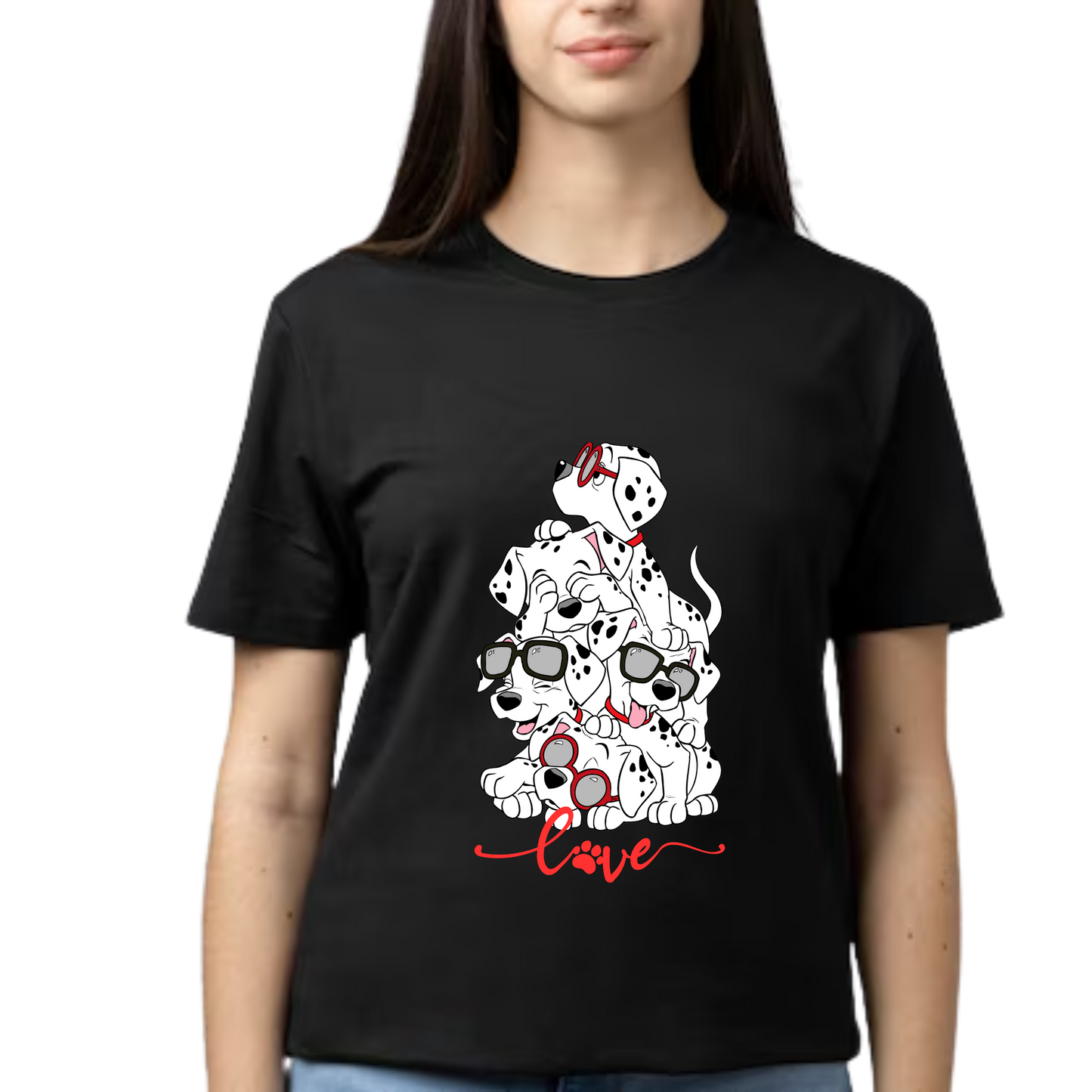 Unisex Printed Cotton T Shirt | Dog Lovers | Round Neck | Half Sleeves|100% Cotton Regular Fit T-Shirt | Women | Men |