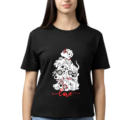 Unisex Printed Cotton T Shirt | Dog Lovers | Round Neck | Half Sleeves|100% Cotton Regular Fit T-Shirt | Women | Men |