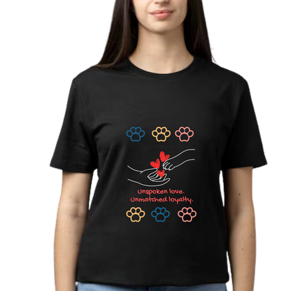 Unisex Printed Cotton T Shirt | Dog Lovers | Round Neck | Half Sleeves|100% Cotton Regular Fit T-Shirt | Women | Men |