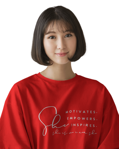 Women Oversize Tee | Printed | 100% Cotton T Shirt | Round Neck | Half Sleeves| Designed by NEOX | Vibrant Colors