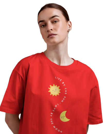Women Oversize Tee | Printed | 100% Cotton T Shirt | Round Neck | Half Sleeves| Designed by NEOX | Vibrant Colors