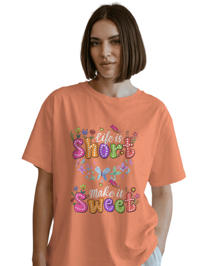 Women Oversize Tee | Printed | 100% Cotton T Shirt | Round Neck | Half Sleeves| Designed by NEOX | Vibrant Colors