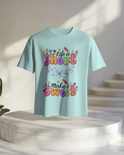Women Oversize Tee | Printed | 100% Cotton T Shirt | Round Neck | Half Sleeves| Designed by NEOX | Vibrant Colors